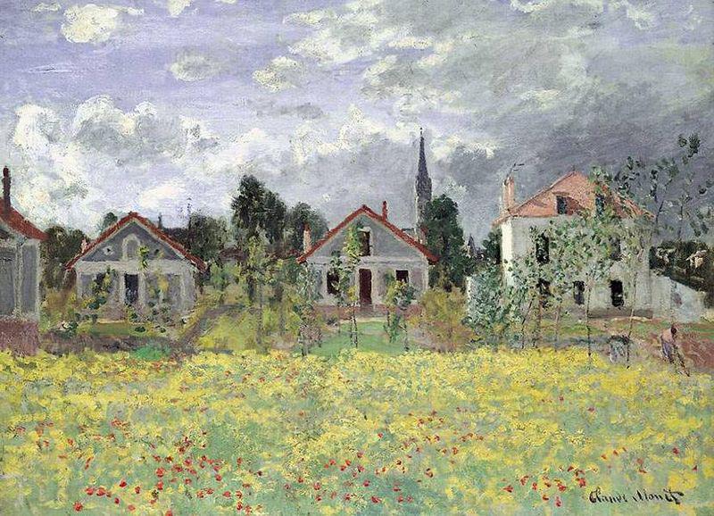 Claude Monet Maisons d'Argenteuil Norge oil painting art